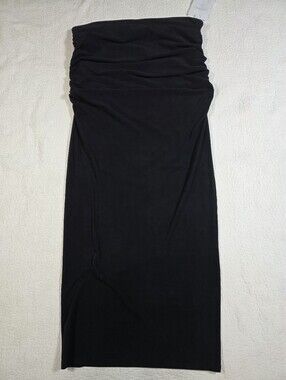 Fabletics LUXE360 Black Strapless Ruched Tube Maxi Dress